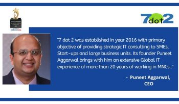 7 dot 2 IT Consulting is recognized as one among, 10 most promising IT Consulting Companies 2021 - Recognized by CIO reiviewIndia